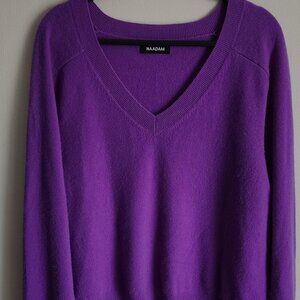 NAADAM ULTRAVIOLET CASHMERE V NECK SWEATER SZ M EUC